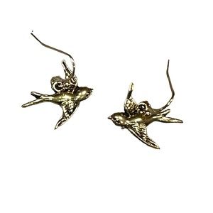 Antique Gold Swallow Bird Earrings